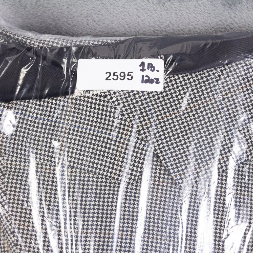 Jos A Bank Sport Coat Mens 46L White Black Silk Wool Houndstooth Blazer Jacket